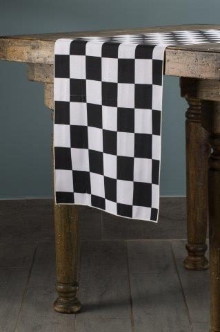 Specialty Black Racing Check table runner